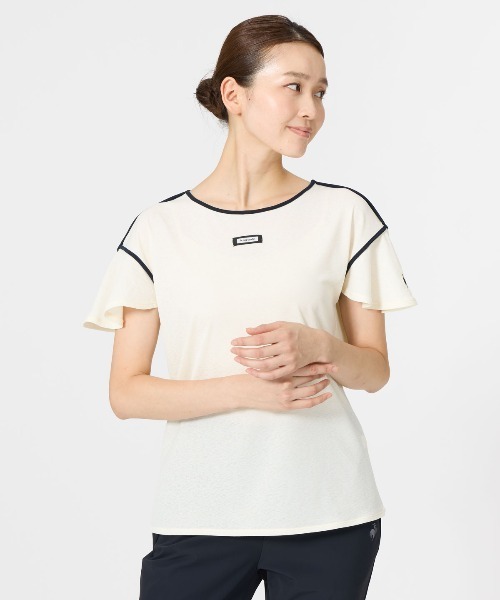 le coq sportif（ルコックスポルティフ）の「【le coq sportif/ルコック】レディース 袖フレア シアークルーネック半袖Tシャツ（吸汗速乾/ストレッチ/Body Line Protection）（Tシャツ/カットソー・レディース・ネイビー/ホワイト/ブルー・L/M）」の2枚目の写真