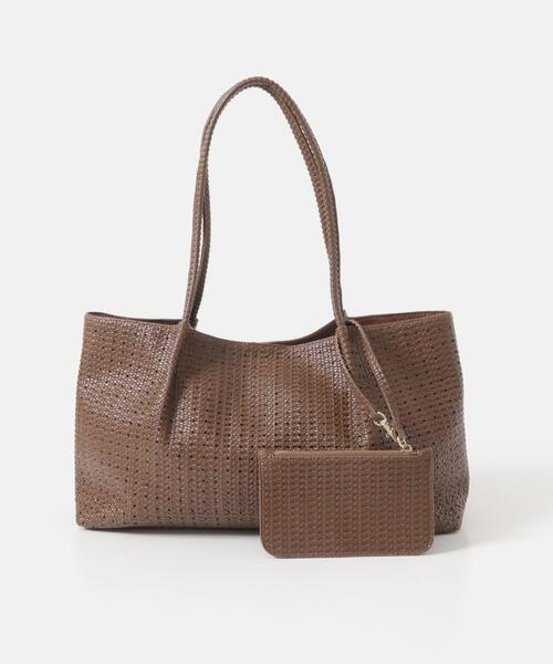 RODE SKO（ロデスコ）の「ポーチ付パンチングラージトートバッグ（トートバッグ・レディース・アイボリー/ブラウン・ONE）」の8枚目の写真