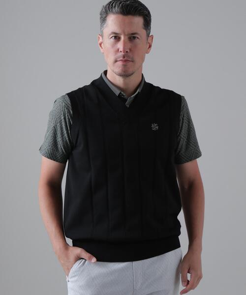 St ANDREWS(セントアンドリュース)の「14G天竺×ケーブル Vネックニットベスト (MENS)(ニット/セーター・メンズ・グレー/ホワイト/ブラック・L/LL/M)」の4枚目の写真