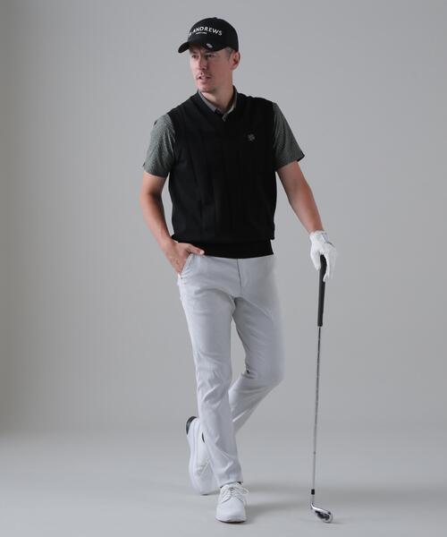 St ANDREWS(セントアンドリュース)の「14G天竺×ケーブル Vネックニットベスト (MENS)(ニット/セーター・メンズ・グレー/ホワイト/ブラック・L/LL/M)」の5枚目の写真