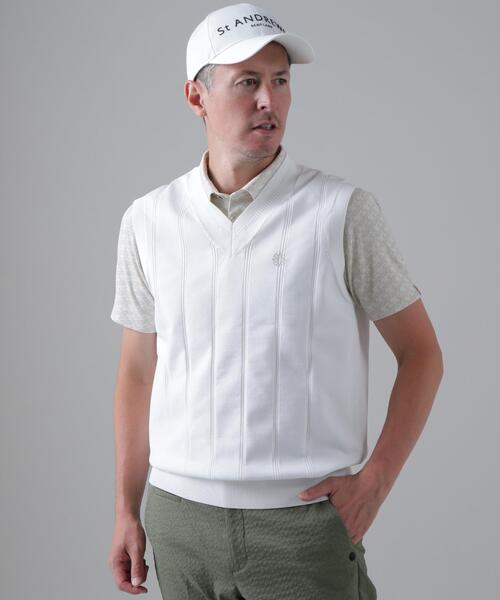 St ANDREWS(セントアンドリュース)の「14G天竺×ケーブル Vネックニットベスト (MENS)(ニット/セーター・メンズ・グレー/ホワイト/ブラック・L/LL/M)」の19枚目の写真