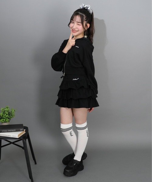 PINKHUNT(ピンクハント)の「PINKHUNT 3段フリルスカート 1319K (トップス別売り)(スカート・キッズ・ブラック/ホワイト・120cm/130cm/140cm/150cm/160cm)」の11枚目の写真