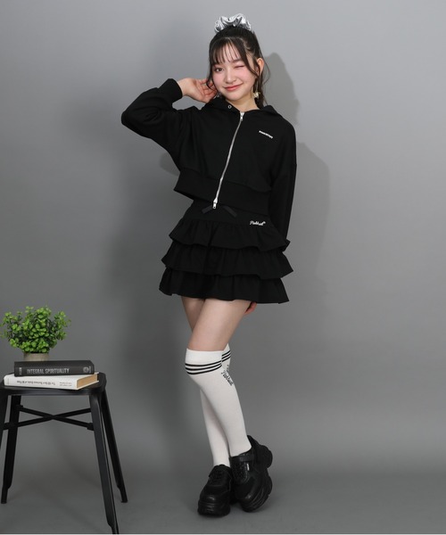 PINKHUNT(ピンクハント)の「PINKHUNT 3段フリルスカート 1319K (トップス別売り)(スカート・キッズ・ブラック/ホワイト・120cm/130cm/140cm/150cm/160cm)」の12枚目の写真