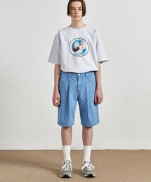 ワンタックライトデニムショートパンツ