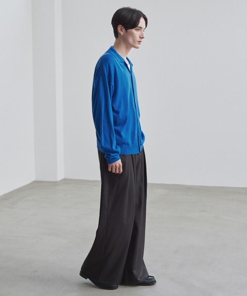 LUENNA(ルエナ)の「【LUENNA】Basic Open-Collar Shirt Cardigan / ベーシックオープンカラーシャツカーディガン(カーディガン/ボレロ・メンズ・ブラック/ブルー・L/M/S)」の3枚目の写真