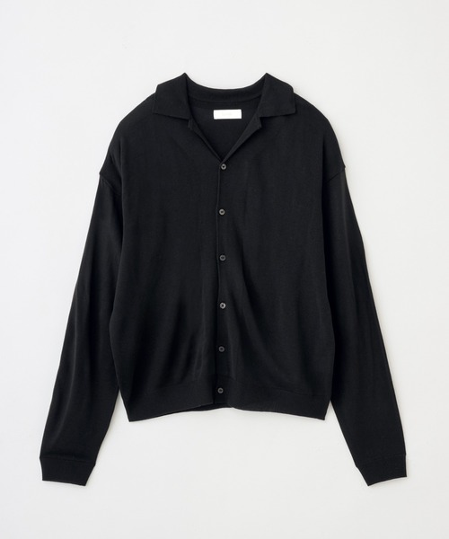 LUENNA(ルエナ)の「【LUENNA】Basic Open-Collar Shirt Cardigan / ベーシックオープンカラーシャツカーディガン(カーディガン/ボレロ・メンズ・ブラック/ブルー・L/M/S)」の5枚目の写真