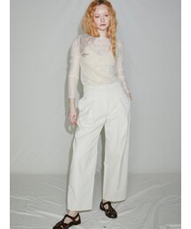Cici Lace Seethrough Top_Ivory