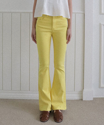 VIVID SLIM BOOTCUT PANTS_7COLORS_YELLOW