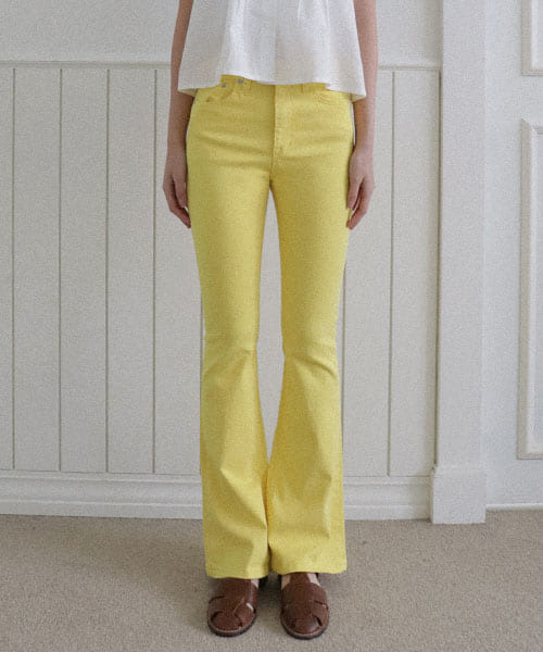 VIVID SLIM BOOTCUT PANTS_7COLORS_YELLOW