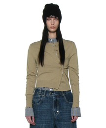 PARTIMENTO WOMEN（パルティメントウィメン）の「ツーウェイアシンメトリックニットカーディガン_ベージュ（カーディガン/ボレロ）」