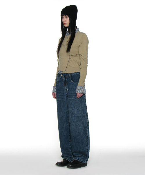 PARTIMENTO WOMEN(パルティメントウィメン)の「ツーウェイアシンメトリックニットカーディガン_ベージュ(カーディガン/ボレロ・レディース・その他・S/M)」の2枚目の写真