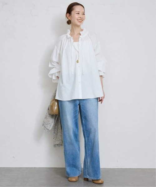 SLOBE IENA（スローブイエナ）の「《追加》タイプライターフリルブラウス（シャツ/ブラウス・レディース・ホワイト/グリーン/ブルー/ベージュ・FREE）」の20枚目の写真