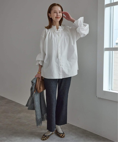 SLOBE IENA（スローブイエナ）の「《追加》タイプライターフリルブラウス（シャツ/ブラウス・レディース・ホワイト/グリーン/ブルー/ベージュ・FREE）」の22枚目の写真