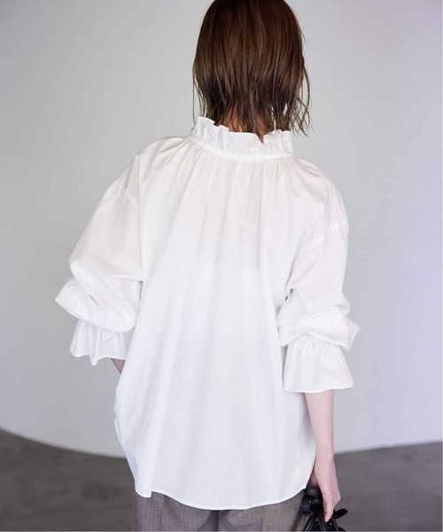 SLOBE IENA（スローブイエナ）の「《追加》タイプライターフリルブラウス（シャツ/ブラウス・レディース・ホワイト/グリーン/ブルー/ベージュ/イエロー・FREE）」の13枚目の写真