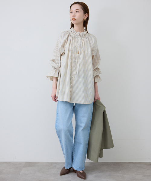 SLOBE IENA（スローブイエナ）の「《追加》タイプライターフリルブラウス（シャツ/ブラウス・レディース・ホワイト/グリーン/ブルー/ベージュ/イエロー・FREE）」の19枚目の写真