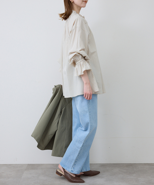 SLOBE IENA（スローブイエナ）の「《追加》タイプライターフリルブラウス（シャツ/ブラウス・レディース・ホワイト/グリーン/ブルー/ベージュ/イエロー・FREE）」の20枚目の写真