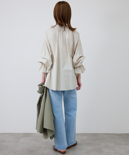 SLOBE IENA（スローブイエナ）の「《追加》タイプライターフリルブラウス（シャツ/ブラウス・レディース・ホワイト/グリーン/ブルー/ベージュ/イエロー・FREE）」の21枚目の写真