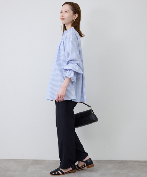 SLOBE IENA（スローブイエナ）の「《追加》タイプライターフリルブラウス（シャツ/ブラウス・レディース・ホワイト/グリーン/ブルー/ベージュ・FREE）」の12枚目の写真