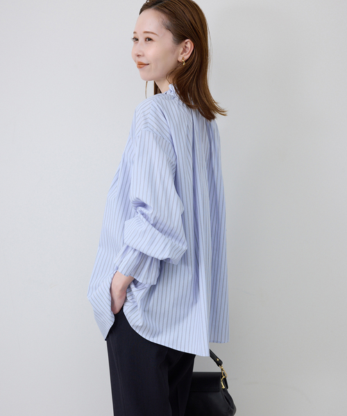 SLOBE IENA（スローブイエナ）の「《追加》タイプライターフリルブラウス（シャツ/ブラウス・レディース・ホワイト/グリーン/ブルー/ベージュ・FREE）」の16枚目の写真