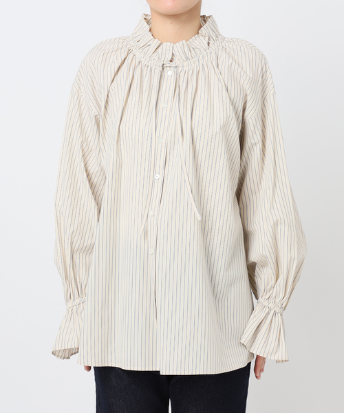 SLOBE IENA（スローブイエナ）の「《追加》タイプライターフリルブラウス（シャツ/ブラウス・レディース・ホワイト/グリーン/ブルー/ベージュ・FREE）」の18枚目の写真