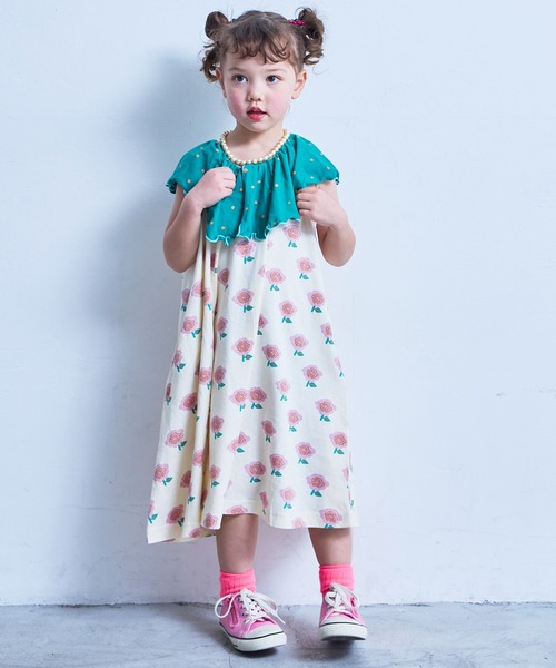 MARKEY'S(マーキーズ)の「フレアーカラーワンピース(ワンピース・キッズ・ラベンダー/レッド系その他/イエロー系その他/ピンク系その他・120/110/100/90/150/140/130)」の3枚目の写真