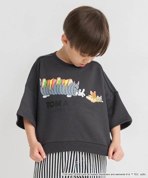 BRANSHES(ブランシェス)の「【トムとジェリー】スウェット7分袖Tシャツ(Tシャツ/カットソー・キッズ・ブラウン/チャコールグレー/アイボリー・120/110/130/90/100)」の1枚目の写真