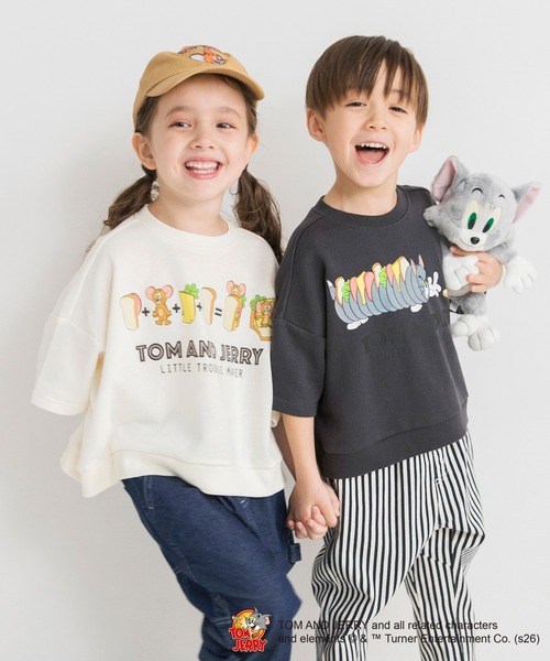 BRANSHES(ブランシェス)の「【トムとジェリー】スウェット7分袖Tシャツ(Tシャツ/カットソー・キッズ・ブラウン/チャコールグレー/アイボリー・120/110/130/90/100)」の4枚目の写真
