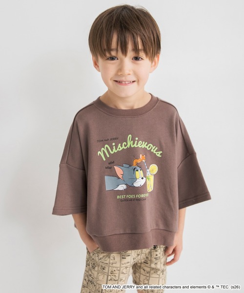 BRANSHES(ブランシェス)の「【トムとジェリー】スウェット7分袖Tシャツ(Tシャツ/カットソー・キッズ・ブラウン/チャコールグレー/アイボリー・120/110/130/90/100)」の21枚目の写真