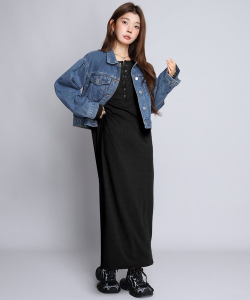 by LEGNA（バイレグナ）の「【選べる丈感】リブマキシヘンリーネックワンピース（ワンピース・レディース・グレイッシュベージュ/ブラック/ダークグレー/杢グレー・L-Regular/M-Regular/L-Short/M-Short/L-Long/M-Long）」の20枚目の写真