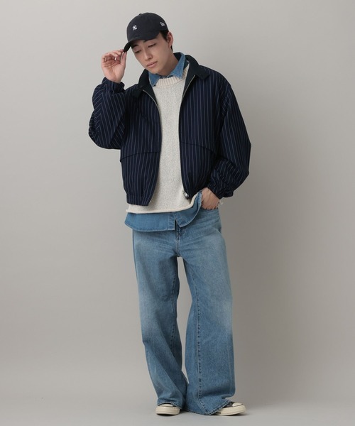 RAGEBLUE（レイジブルー）の「Reversible Stand Neck Bourbon/リバーシブルTRスタンドネックブルゾン（ブルゾン・メンズ・ネイビー/ベージュ・MEDIUM/LARGE）」の15枚目の写真