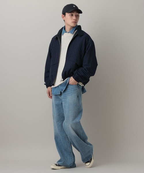 RAGEBLUE（レイジブルー）の「Reversible Stand Neck Bourbon/リバーシブルTRスタンドネックブルゾン（ブルゾン・メンズ・ネイビー/ベージュ・MEDIUM/LARGE）」の16枚目の写真