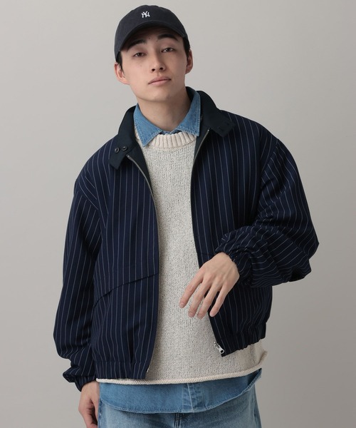 RAGEBLUE（レイジブルー）の「Reversible Stand Neck Bourbon/リバーシブルTRスタンドネックブルゾン（ブルゾン・メンズ・ネイビー/ベージュ・MEDIUM/LARGE）」の8枚目の写真