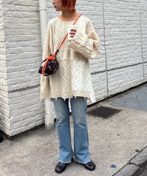 CIAOPANIC TYPY(チャオパニックティピー)の「【SOUNDSGOOOOD】ゴブラン巾着バッグ(ショルダーバッグ・レディース・ブラック/アイボリー・ONE SIZE)」の8枚目の写真