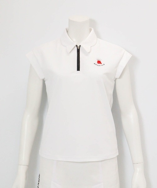 archivio(アルチビオ)の「<LADIES>UV速乾ジップ襟プルオーバー(Tシャツ/カットソー・レディース・ホワイト/レッド/ライトブルー/ブラック・L/M/S)」の2枚目の写真