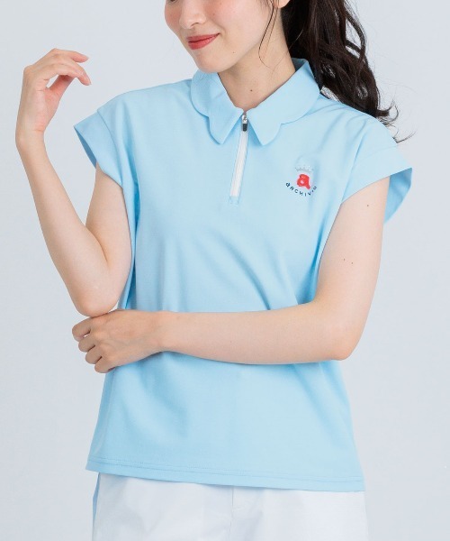 archivio(アルチビオ)の「<LADIES>UV速乾ジップ襟プルオーバー(Tシャツ/カットソー・レディース・ホワイト/レッド/ライトブルー/ブラック・L/M/S)」の4枚目の写真
