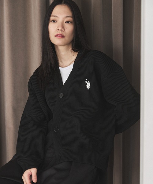 U.S. POLO ASSN.(ユーエスポロアッスン)の「U.S. POLO ASSN.畦編みVネックカーディガン(カーディガン/ボレロ・メンズ・ブラック/ネイビー/グレー・S/M/L)」の4枚目の写真