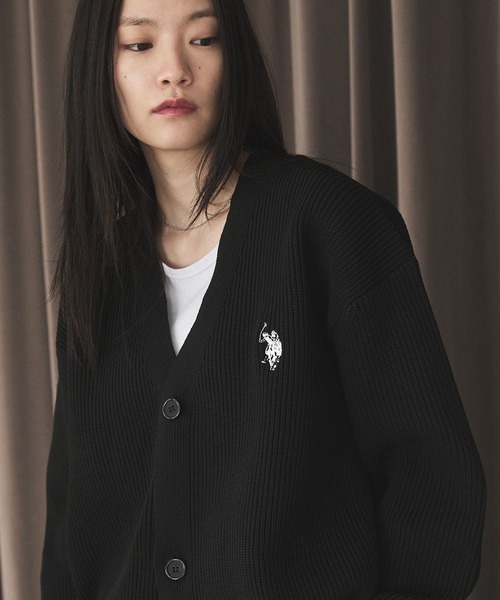 U.S. POLO ASSN.(ユーエスポロアッスン)の「U.S. POLO ASSN.畦編みVネックカーディガン(カーディガン/ボレロ・メンズ・ブラック/ネイビー/グレー・S/M/L)」の6枚目の写真