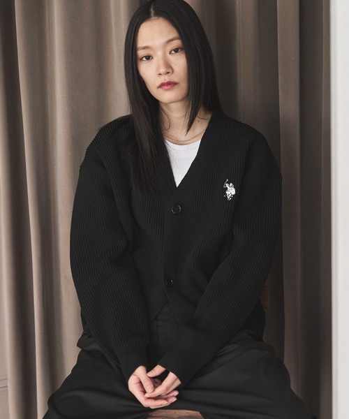 U.S. POLO ASSN.(ユーエスポロアッスン)の「U.S. POLO ASSN.畦編みVネックカーディガン(カーディガン/ボレロ・メンズ・ブラック/ネイビー/グレー・S/M/L)」の7枚目の写真