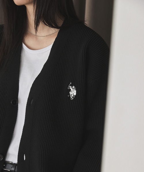 U.S. POLO ASSN.(ユーエスポロアッスン)の「U.S. POLO ASSN.畦編みVネックカーディガン(カーディガン/ボレロ・メンズ・ブラック/ネイビー/グレー・S/M/L)」の9枚目の写真