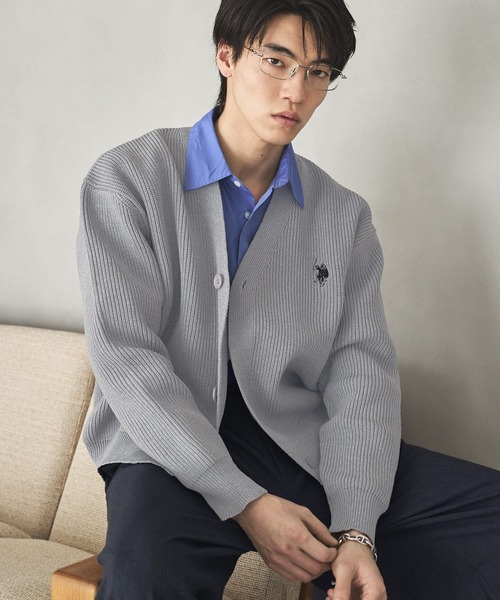 U.S. POLO ASSN.(ユーエスポロアッスン)の「U.S. POLO ASSN.畦編みVネックカーディガン(カーディガン/ボレロ・メンズ・ブラック/ネイビー/グレー・S/M/L)」の16枚目の写真