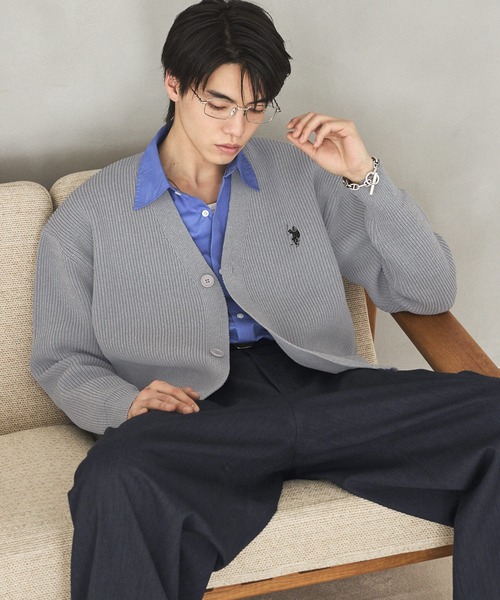 U.S. POLO ASSN.(ユーエスポロアッスン)の「U.S. POLO ASSN.畦編みVネックカーディガン(カーディガン/ボレロ・メンズ・ブラック/ネイビー/グレー・S/M/L)」の17枚目の写真