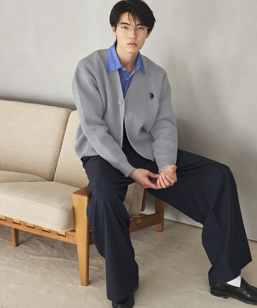 U.S. POLO ASSN.(ユーエスポロアッスン)の「U.S. POLO ASSN.畦編みVネックカーディガン(カーディガン/ボレロ・メンズ・ブラック/ネイビー/グレー・S/M/L)」の19枚目の写真