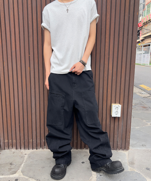 KICHUL（キチョル）の「Asym Vintage Cargo Pants (Washed Black)（その他パンツ・レディース・その他・SMALL/MEDIUM/LARGE）」の2枚目の写真