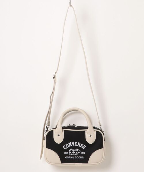 CONVERSE（コンバース）の「【CONVERSE】OG 2WAY MINI HAND BAG /オサムグッズコラボ キャンバス フェイクレザー ミニハンドバッグ（ハンドバッグ・メンズ・オフホワイト/ブラック・FREE）」の2枚目の写真