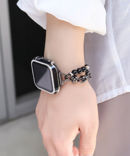 Urban Coral（アーバンコーラル）の「Apple Watch Band / アップルウォッチ ブレスレット チェーンバンド / Urban Coral（デジタル腕時計・レディース・ホワイト/シルバー×ブラック/ピンクゴールド/ブラック・40mm）」の3枚目の写真