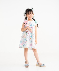 セール】162699：お花いっぱい水族館柄 キャミワンピース（ワンピース