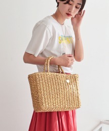 T・S・L（ティーエスエル）の「メタリックミックスペーパートートバッグ（かごバッグ）」