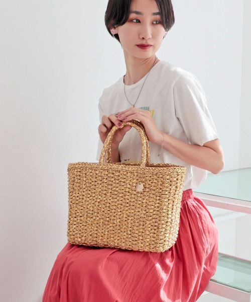 T・S・L（ティーエスエル）の「メタリックミックスペーパートートバッグ（かごバッグ・レディース・ゴールド/ブラック/シルバー・FREE）」の9枚目の写真