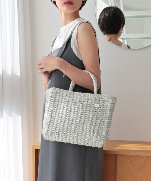 T・S・L（ティーエスエル）の「メタリックミックスペーパートートバッグ（かごバッグ・レディース・ゴールド/ブラック/シルバー・FREE）」の10枚目の写真