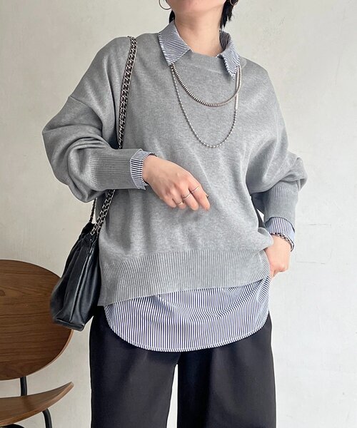 un dix cors（アンディコール）の「ニットセットレイヤープルオーバー（ニット/セーター・レディース・グレー/ホワイト/ブラック/イエロー・FREE）」の3枚目の写真